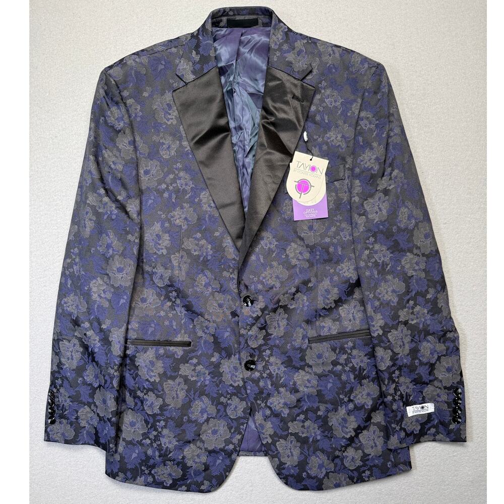 Tayion Collection Men's Classic-Fit Dinner Jacket Blazer Gray/purple 38R $360